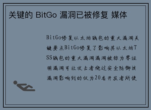 关键的 BitGo 漏洞已被修复 媒体
